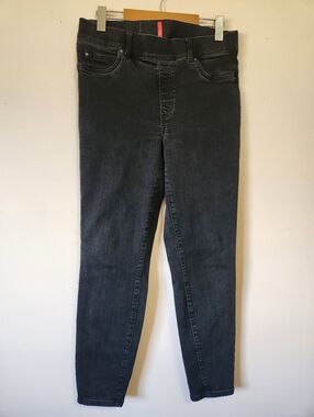 Spanx Jean-ish Skinny Leggings Faded Black Wash Denim Style 20278R Size L EUC